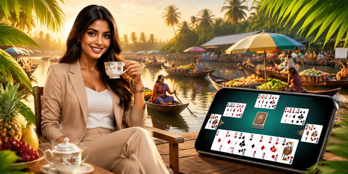 বরিশালে মোবাইলে রামি গেম খেলছেন একজন বাংলাদেশি গেমার